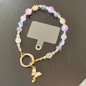 Colorful Beaded Bracelet with Butterfly Charm